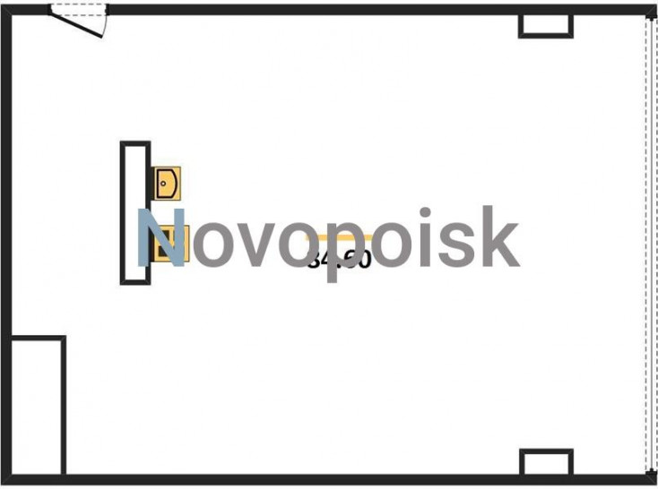 Однокомнатная квартира 84.6 м²