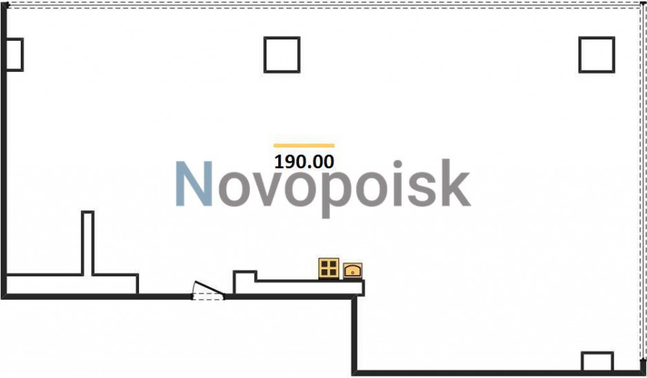 Двухкомнатная квартира 190 м²