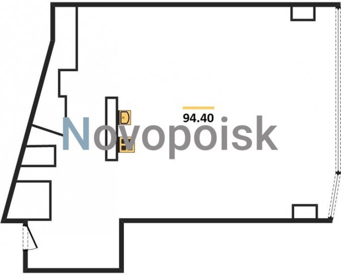 Однокомнатная квартира 94.4 м²