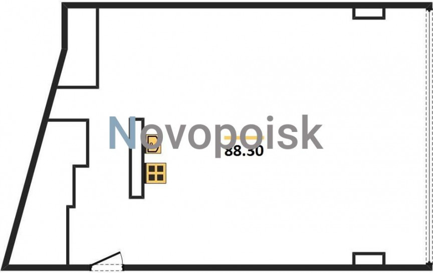 Однокомнатная квартира 88.3 м²