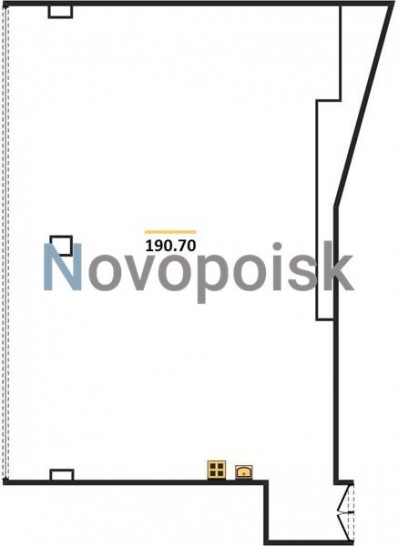 Двухкомнатная квартира 190.7 м²