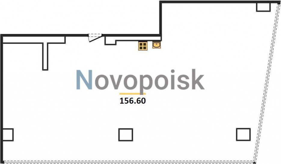 Двухкомнатная квартира 156.6 м²