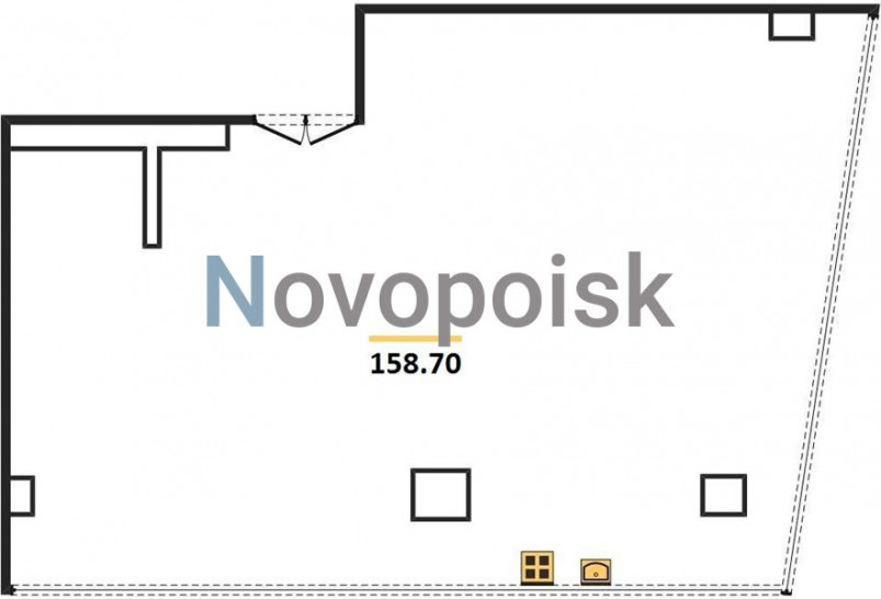 Двухкомнатная квартира 158.7 м²
