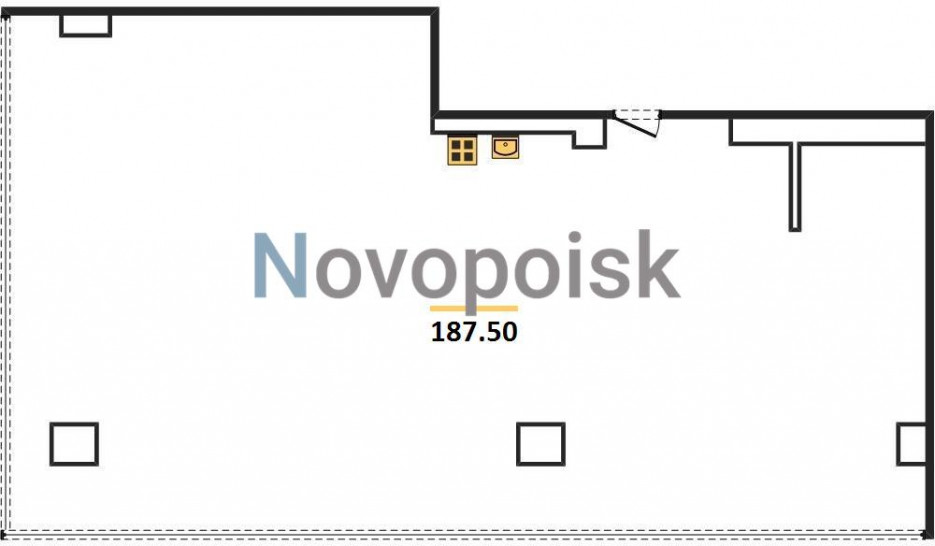 Двухкомнатная квартира 187.5 м²