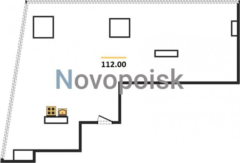 Однокомнатная квартира 112 м²