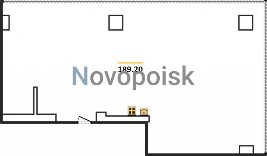 Двухкомнатная квартира 189.2 м²
