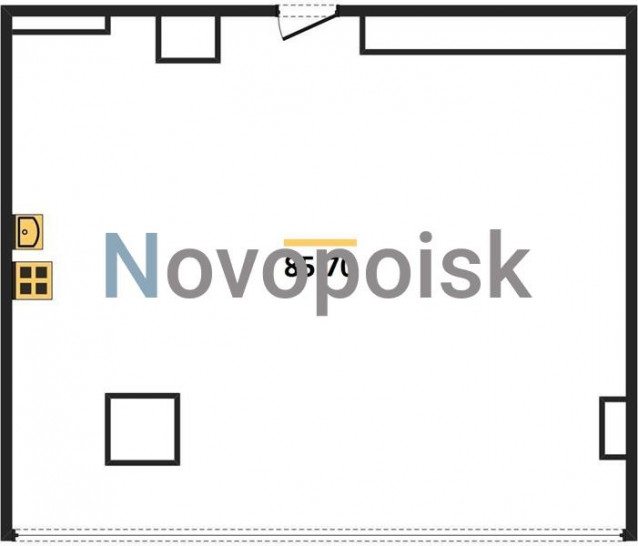 Однокомнатная квартира 85.7 м²